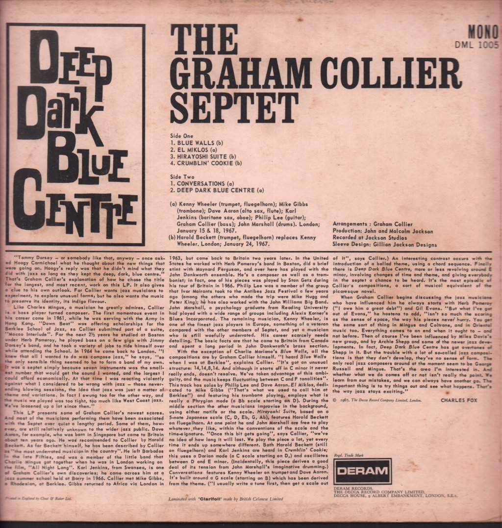 Graham Collier Septet - Deep Dark Blue Centre - Lp