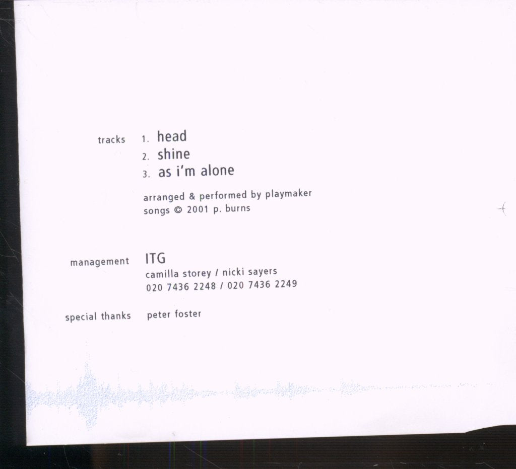 Playmaker - Head promo CD - Cd