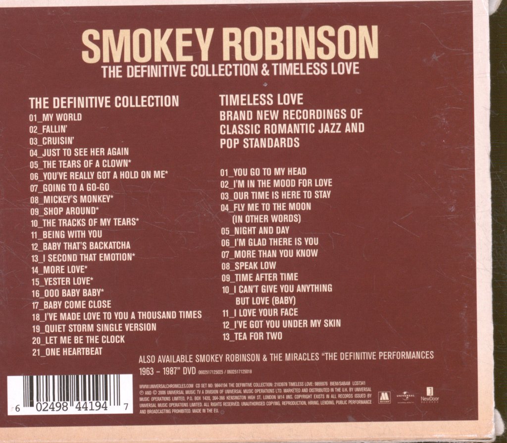 Smokey Robinson - Definitive Collection & Timeless Love - Cd Set