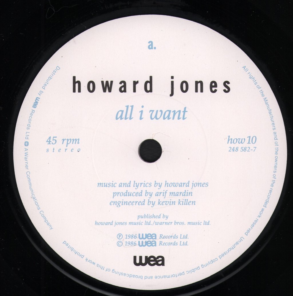 Howard Jones - All I Want - 7 Inch