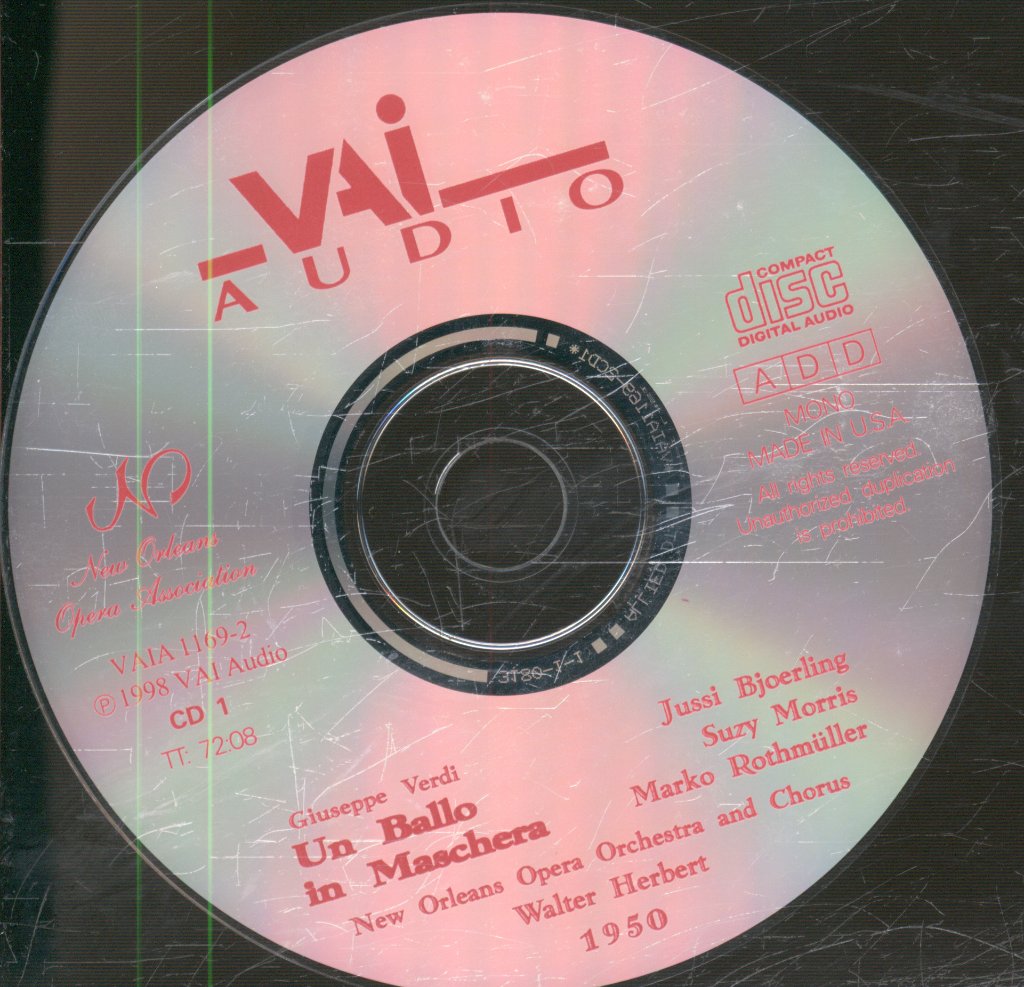 Jussi Bjoerling - Verdi - Un Ballo In Maschera - Double Cd