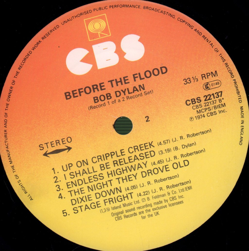 Bob Dylan and The Band - Before The Flood - Double Lp