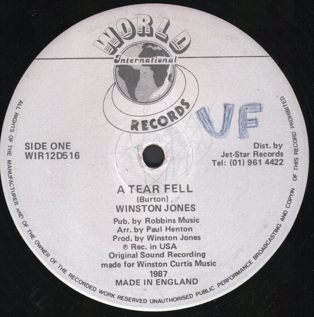 Winston Jones - A Tear Fell - 12 Inch