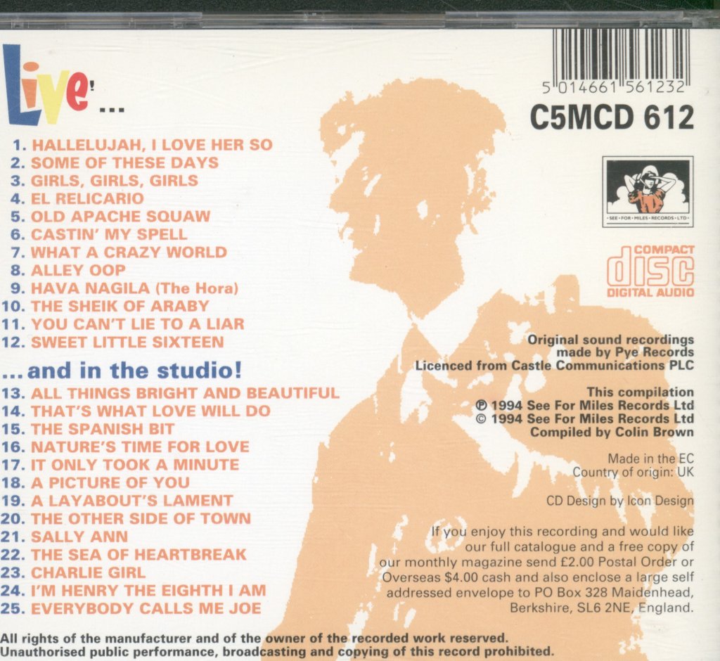 Joe Brown - Joe Brown Live! ...And In The Studio - Cd