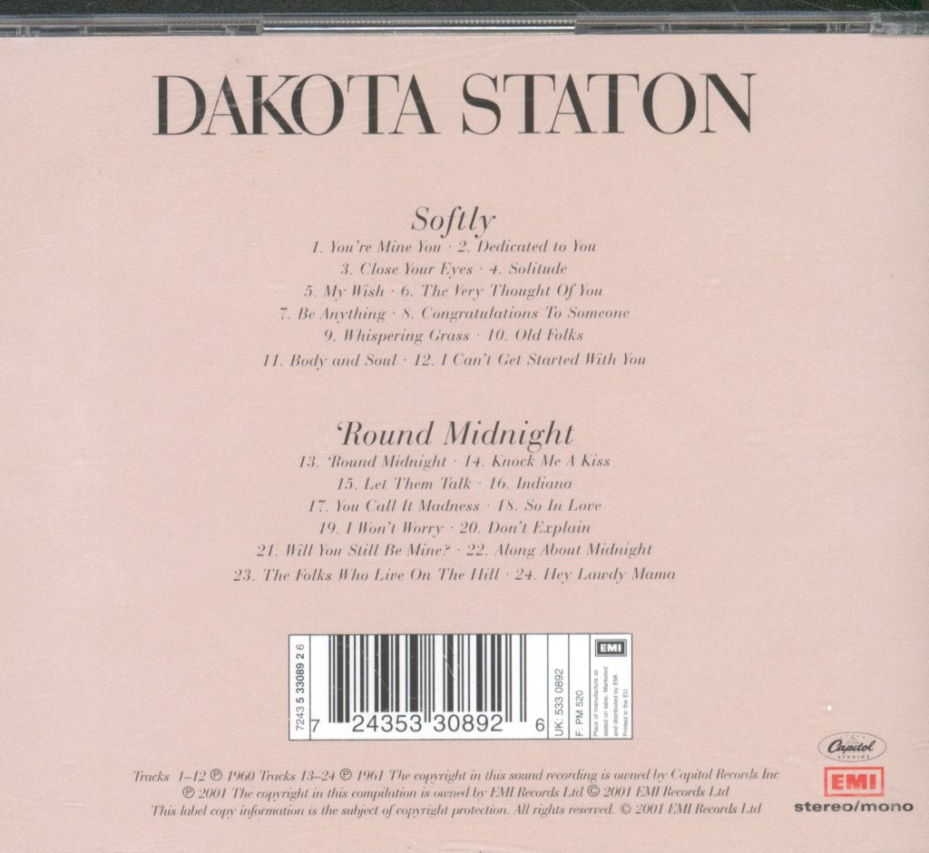 Dakota Staton - Softly / 'Round Midnight - Cd
