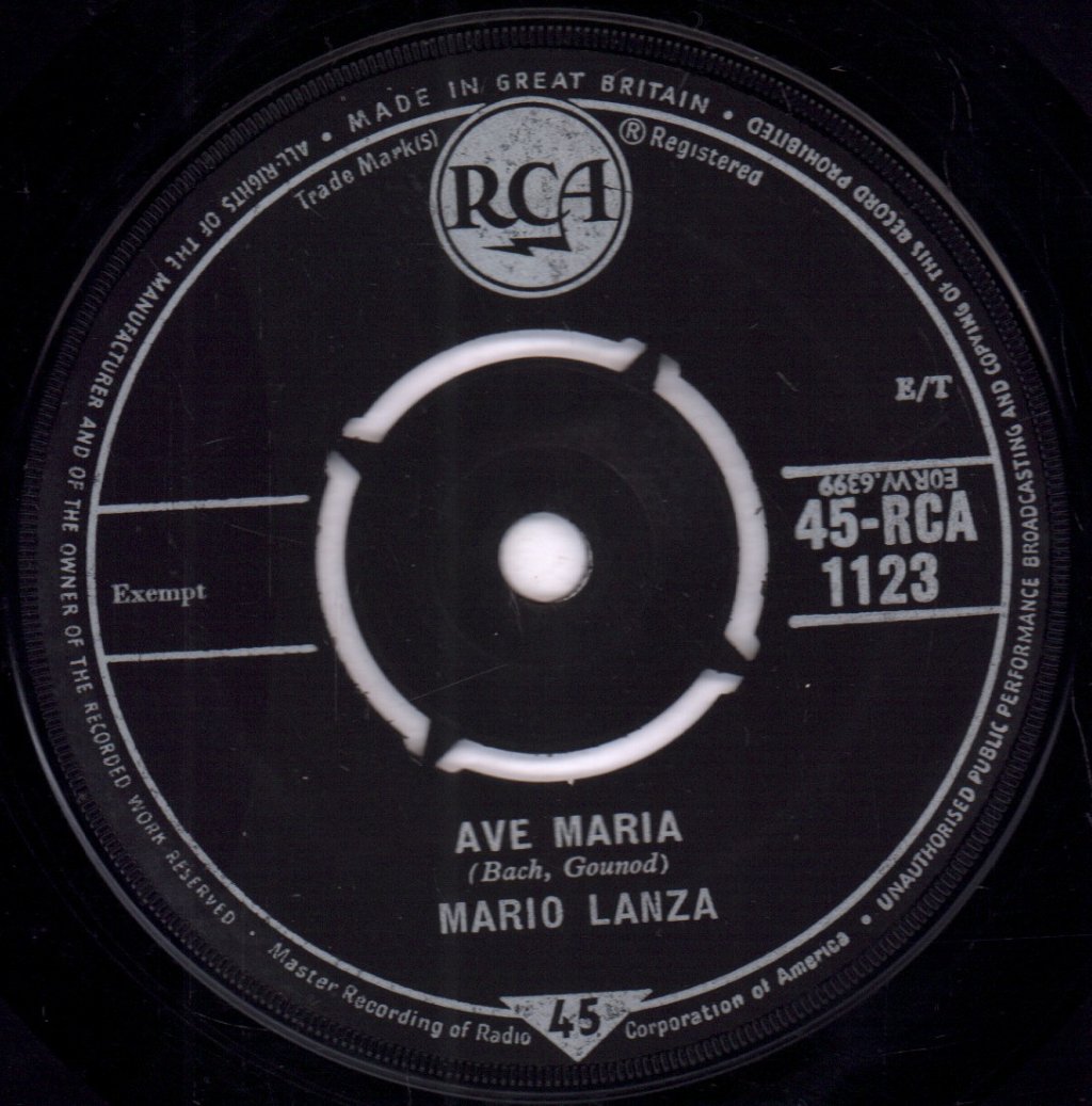 Mario Lanza - Ave Maria - 7 Inch