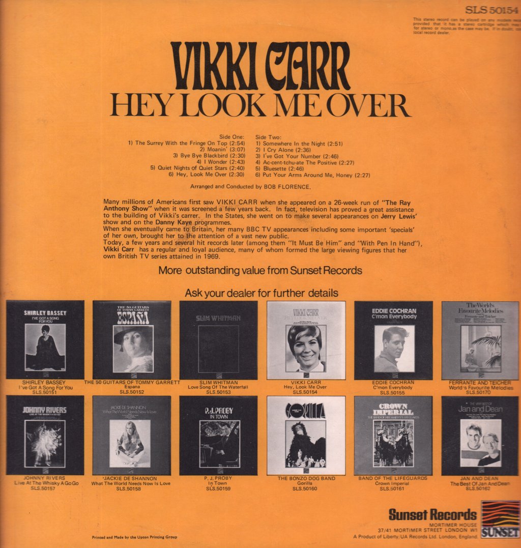 Vikki Carr - Hey Look Me Over - Lp