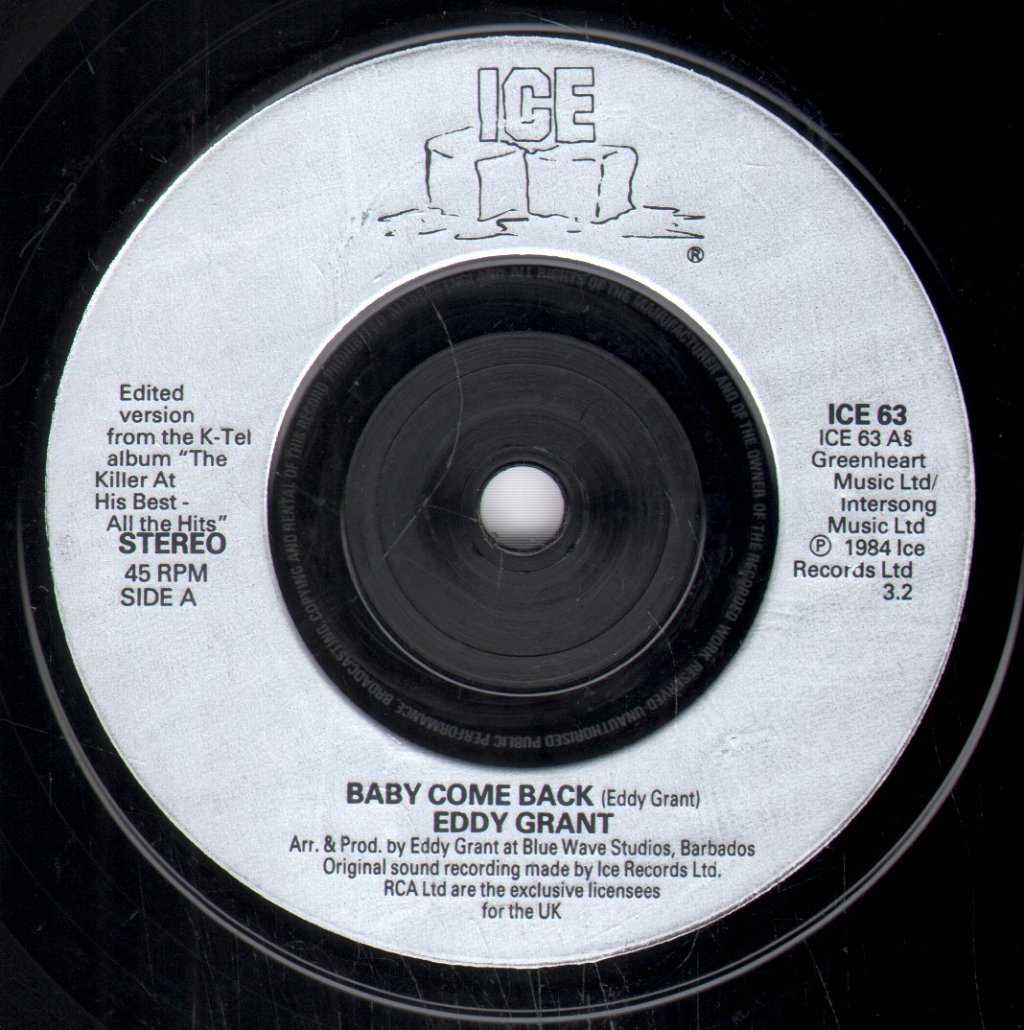 Eddy Grant - Baby Come Back - 7 Inch