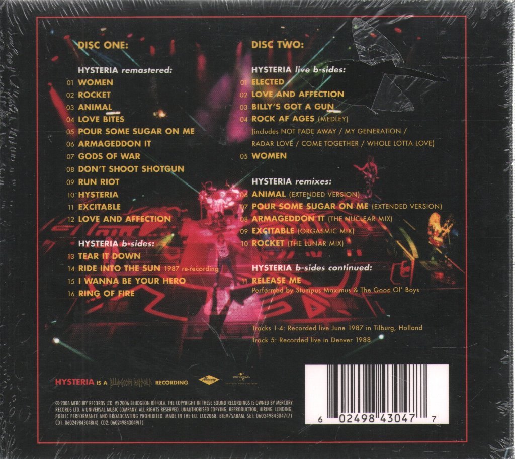 Def Leppard - Hysteria - Cd Set