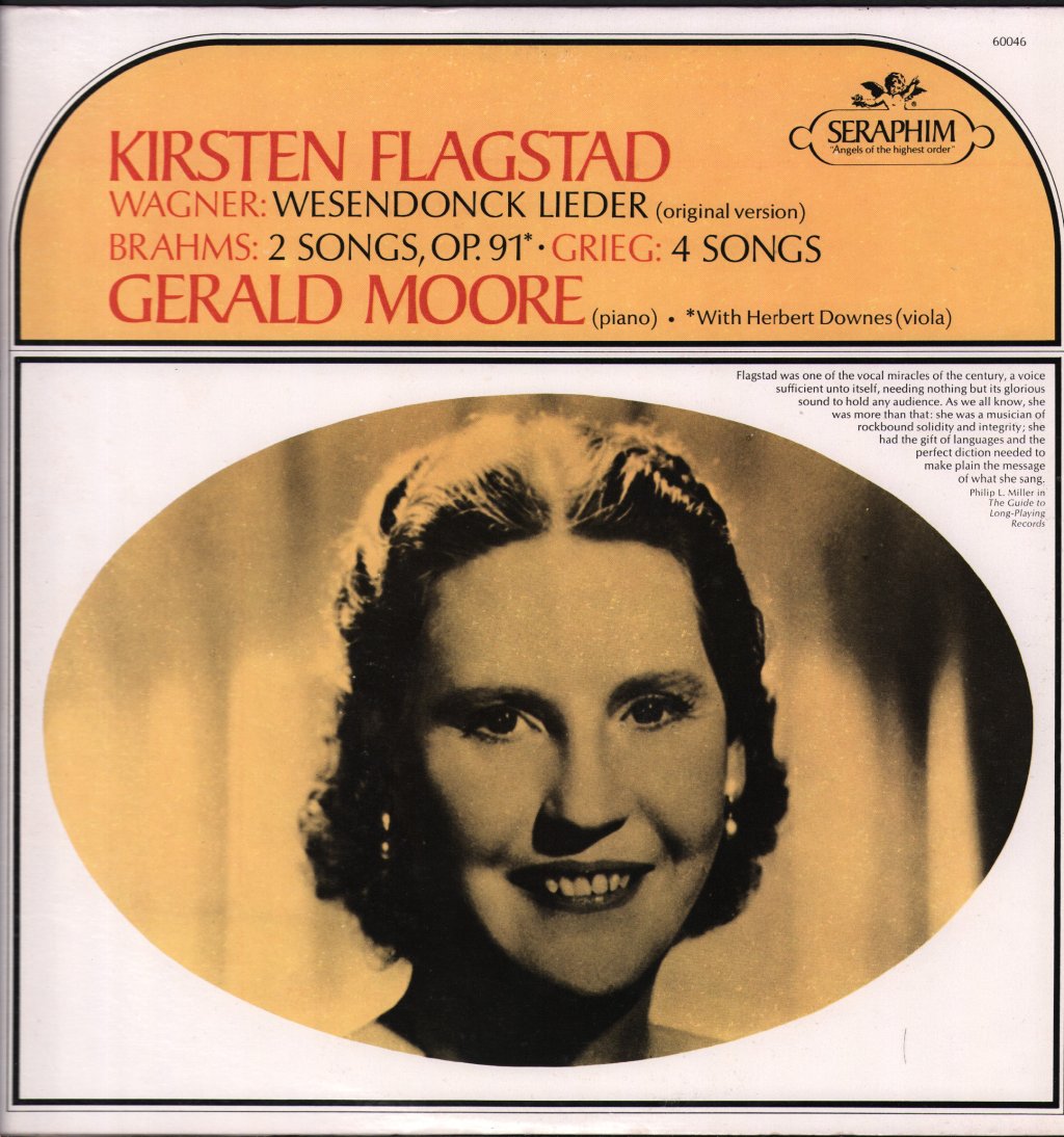 Kirsten Flagstad / Herbert Downes / Gerald Moore - Wesendonck Lieder (Original Version) / 2 Songs, Op. 91 / 4 Songs - Lp