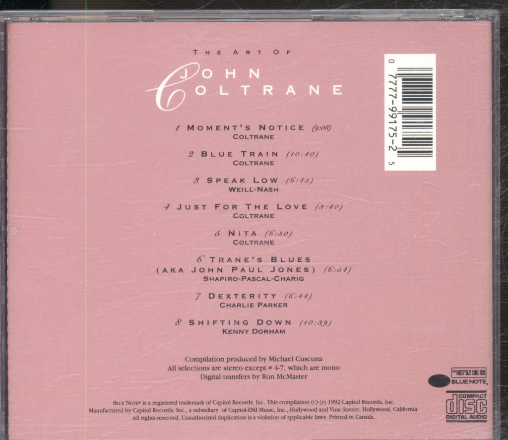 John Coltrane - Art Of John Coltrane - Cd