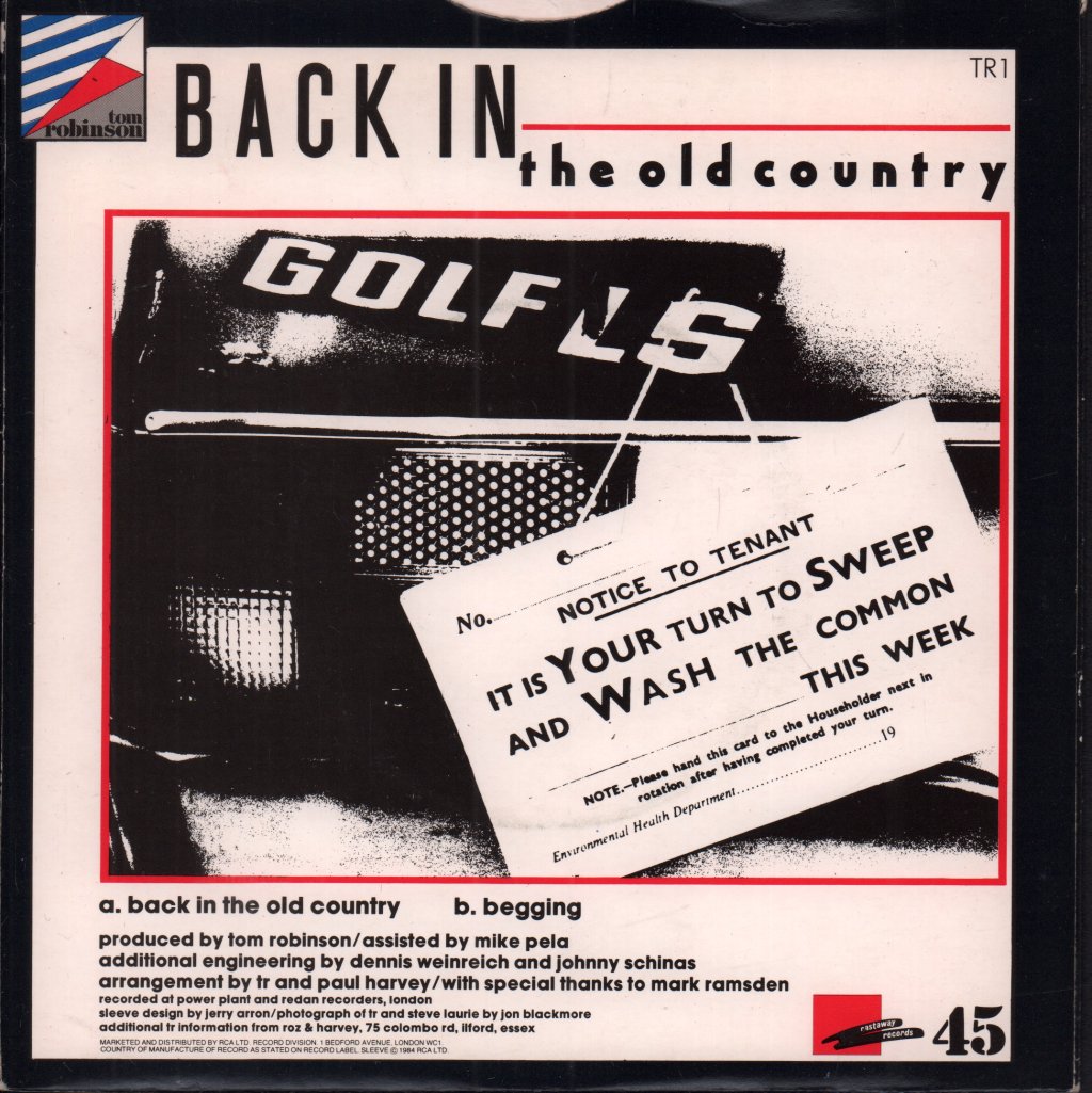 Tom Robinson - Back In The Old Country - 7 Inch