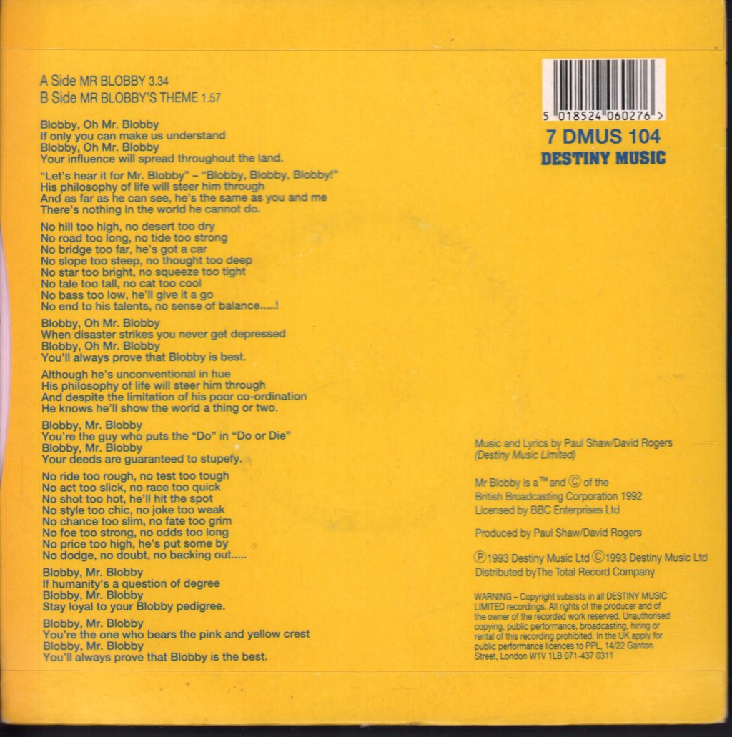 Mr Blobby - Mr Blobby - 7 Inch