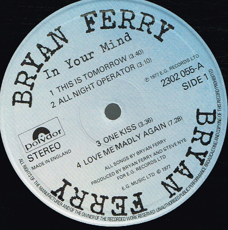 Bryan Ferry - In Your Mind - Lp