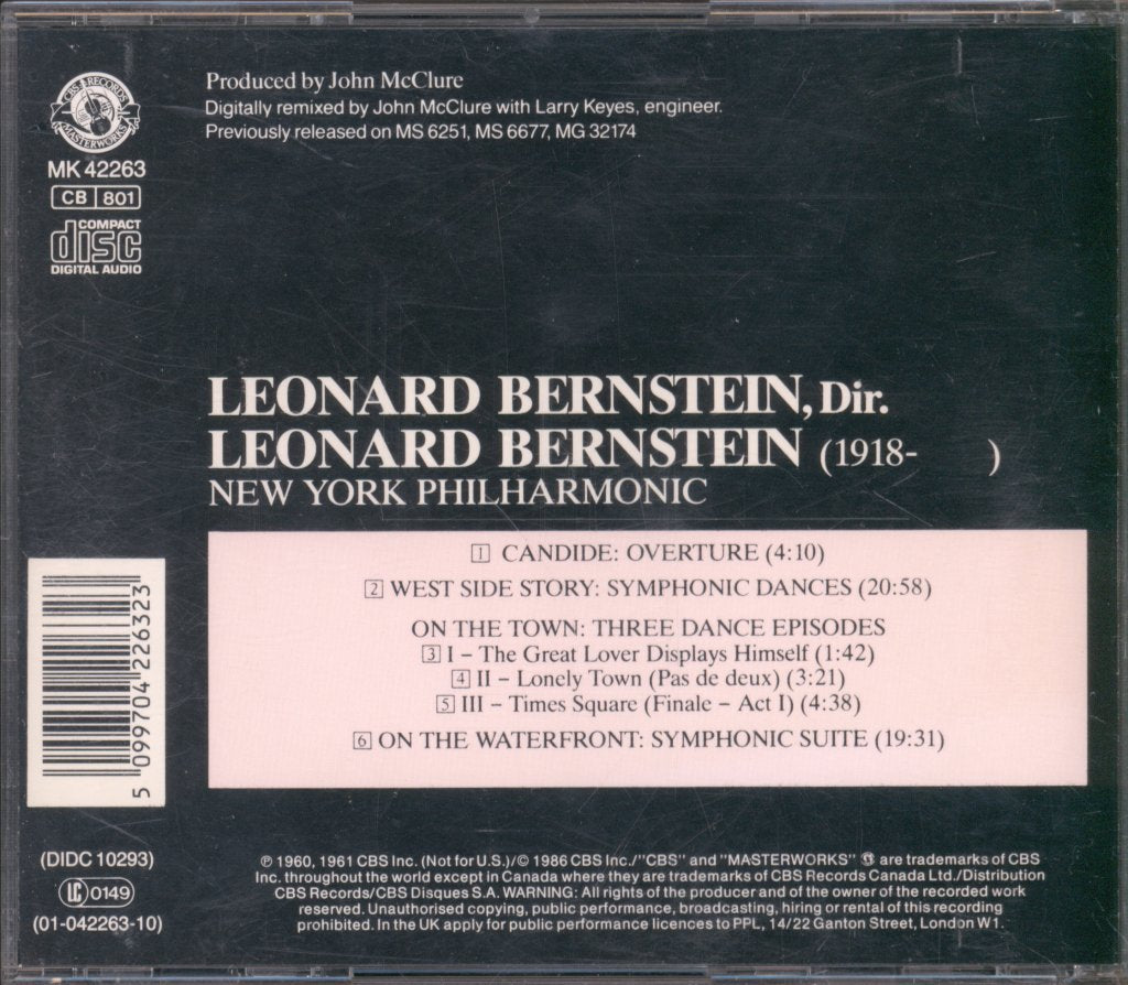Leonard Bernstein - Bernstein Conducts Bernstein: West Side Story / On The Town / On The Waterfront / Candide - Cd