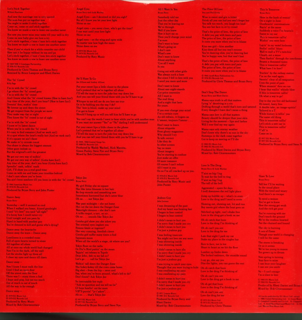Bryan Ferry And Roxy Music - Ultimate Collection - Lp