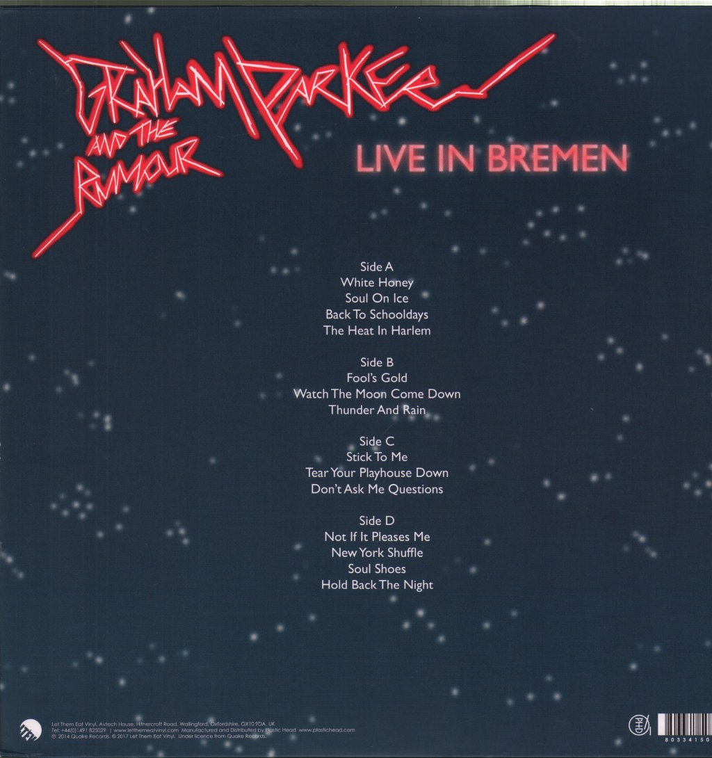 Graham Parker And The Rumour - Live In Bremen - Double Lp
