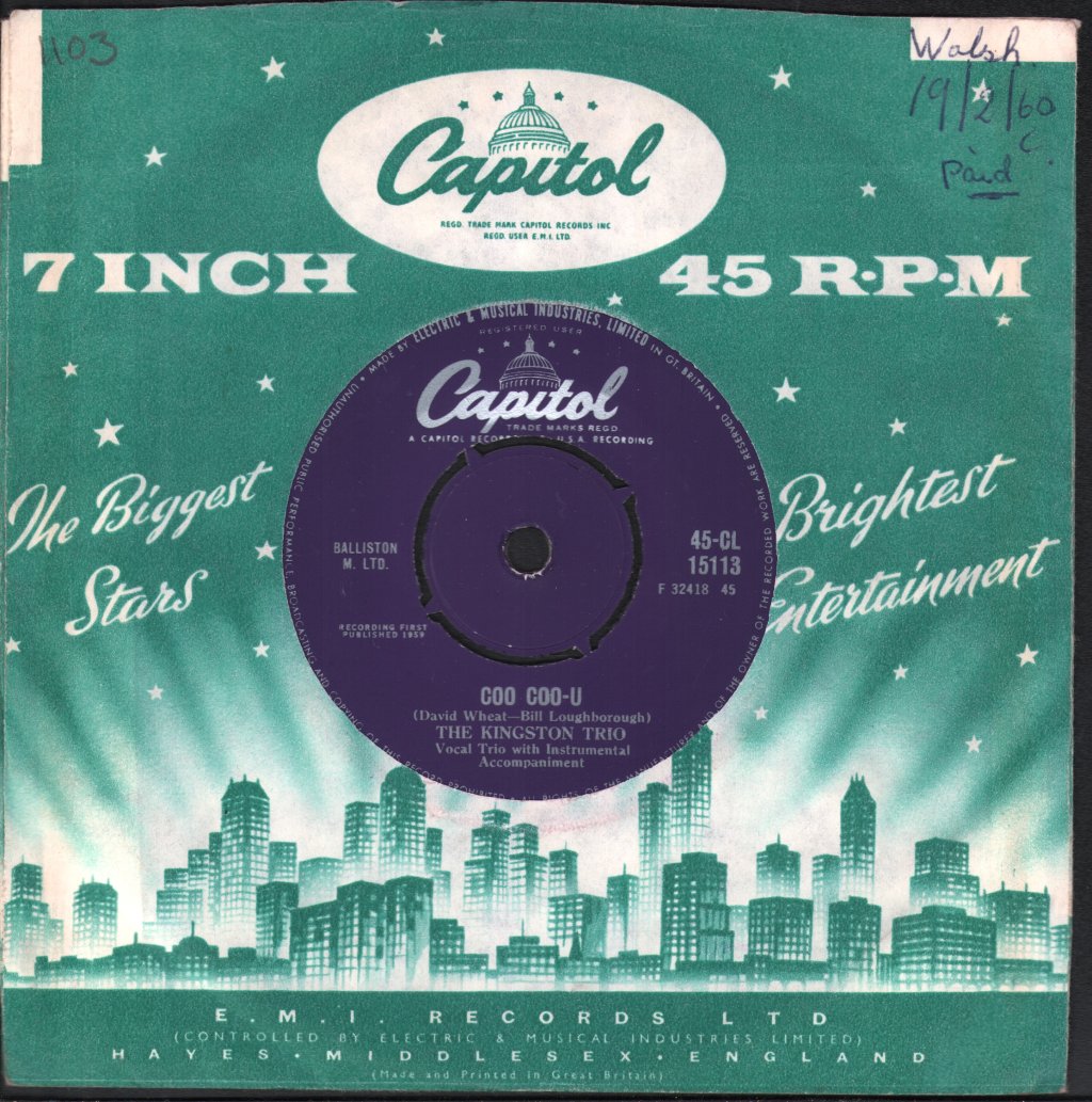 Kingston Trio - Coo Coo-U - 7 Inch