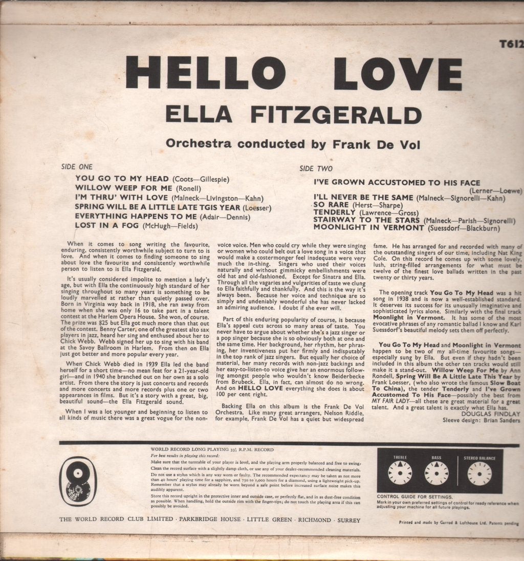 Ella Fitzgerald - Hello Love - Lp