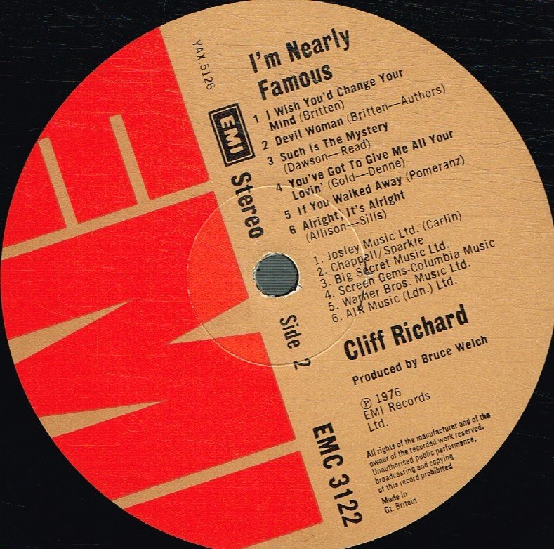 Cliff Richard - I'm Nearly Famous - Lp