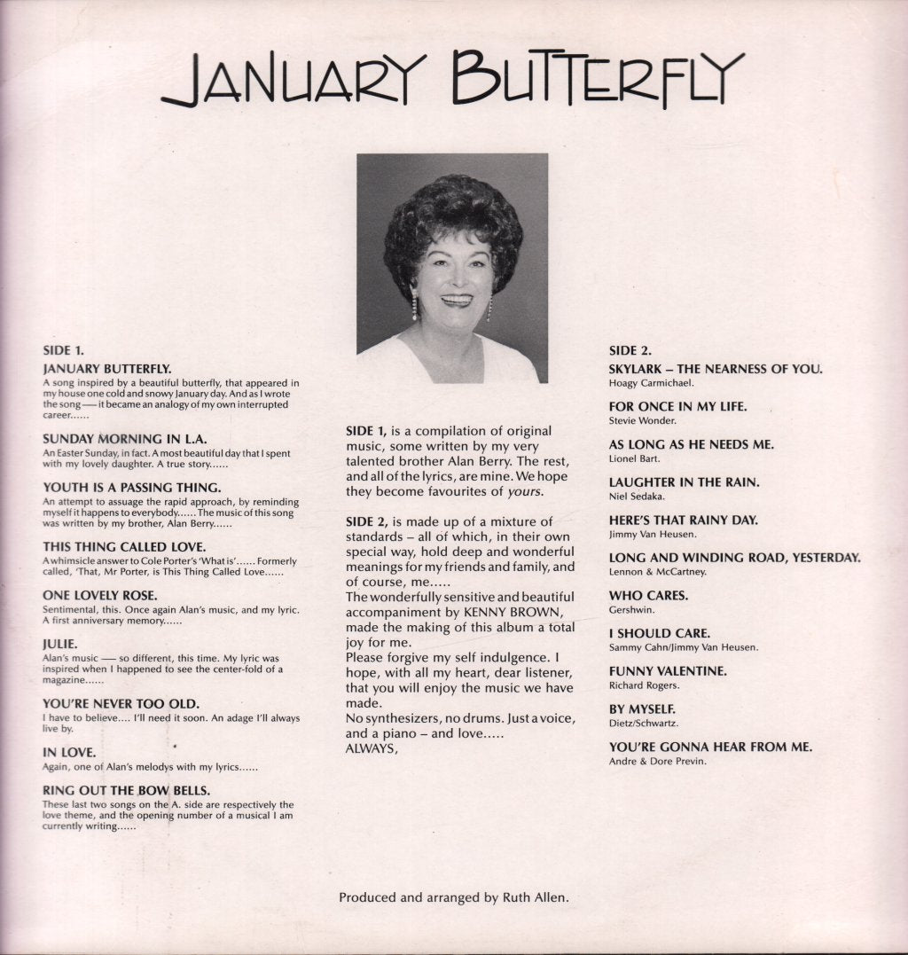 ruth allen accompanied by kenney brown - january butterfly - Lp