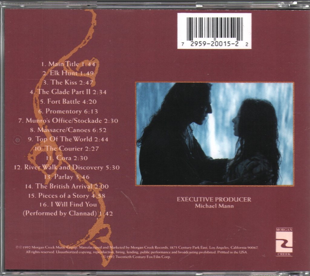 Last Of The Mohicans - Original Motion Picture Soundtrack - Cd