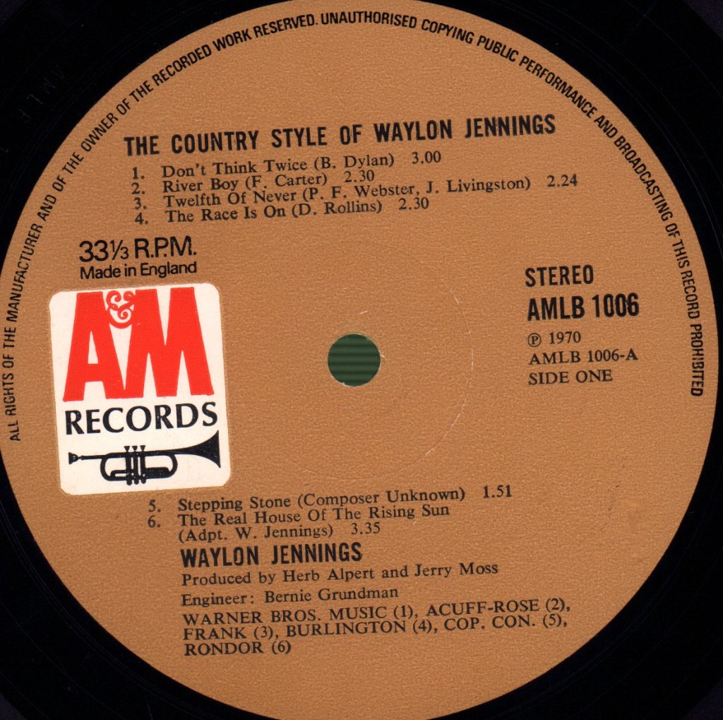 Waylon Jennings - Country Side Of Waylon Jennings - Lp