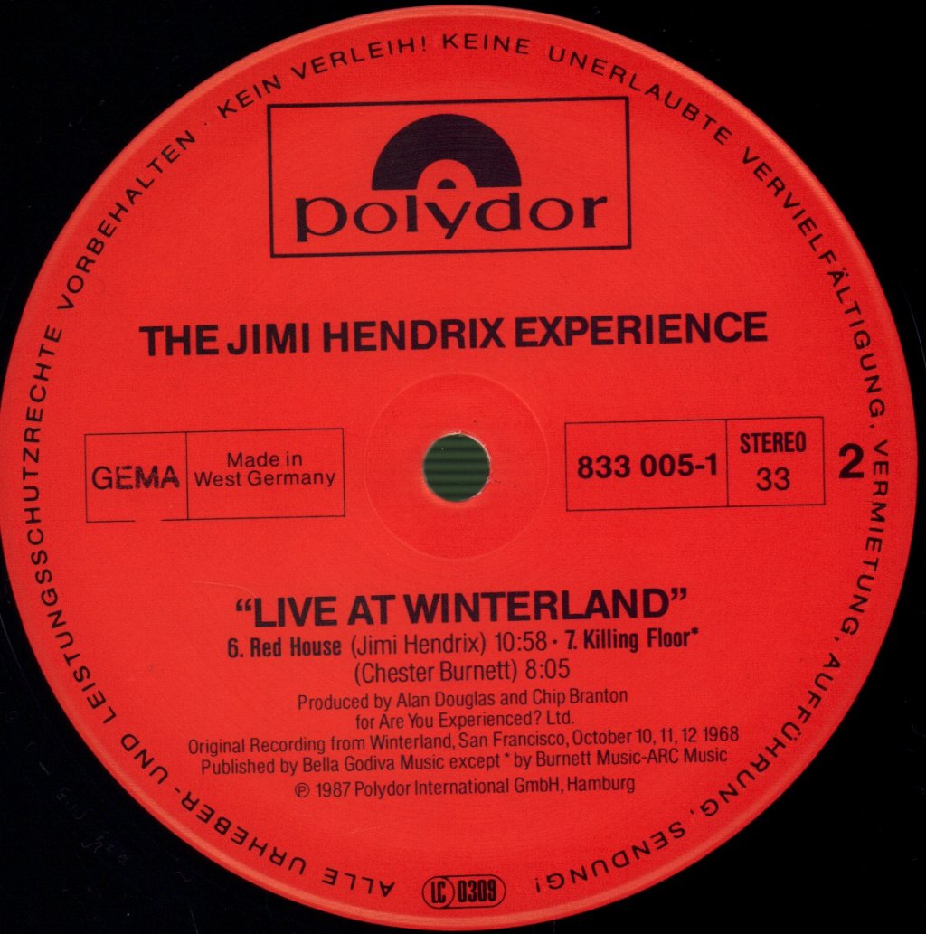Jimi Hendrix Experience - Live At Winterland - Double Lp