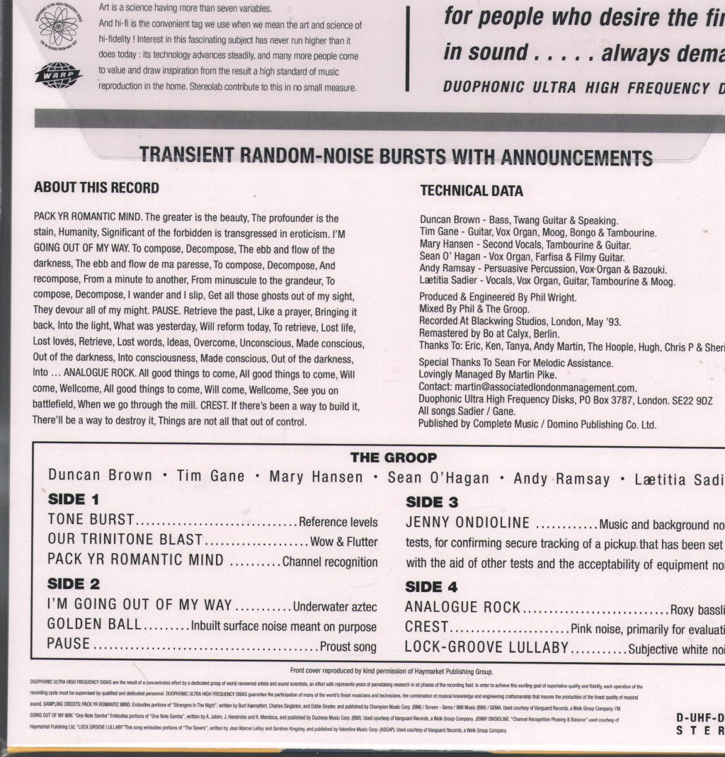 Stereolab - Transient Random-Noise Bursts With Announcements - Double Lp