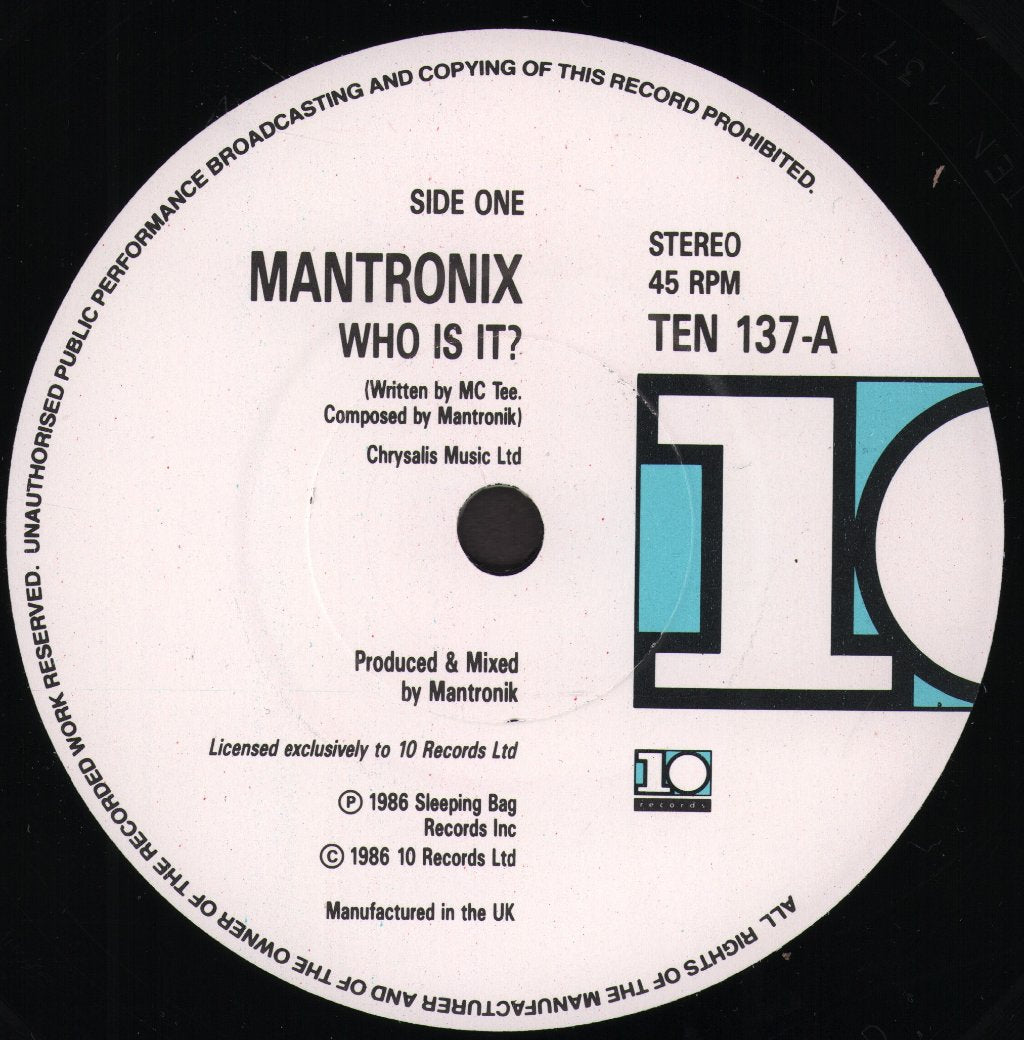 Mantronix - Who Is It - 7 Inch