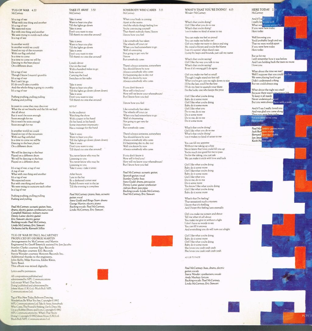 Paul McCartney - Tug Of War - Lp