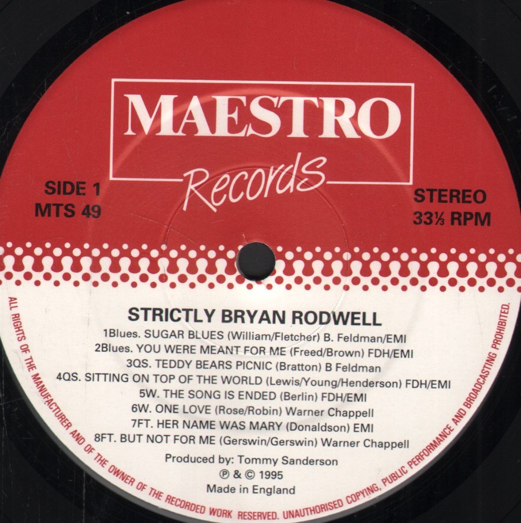 Bryan Rodwell - Strictly Bryan Rodwell - Lp