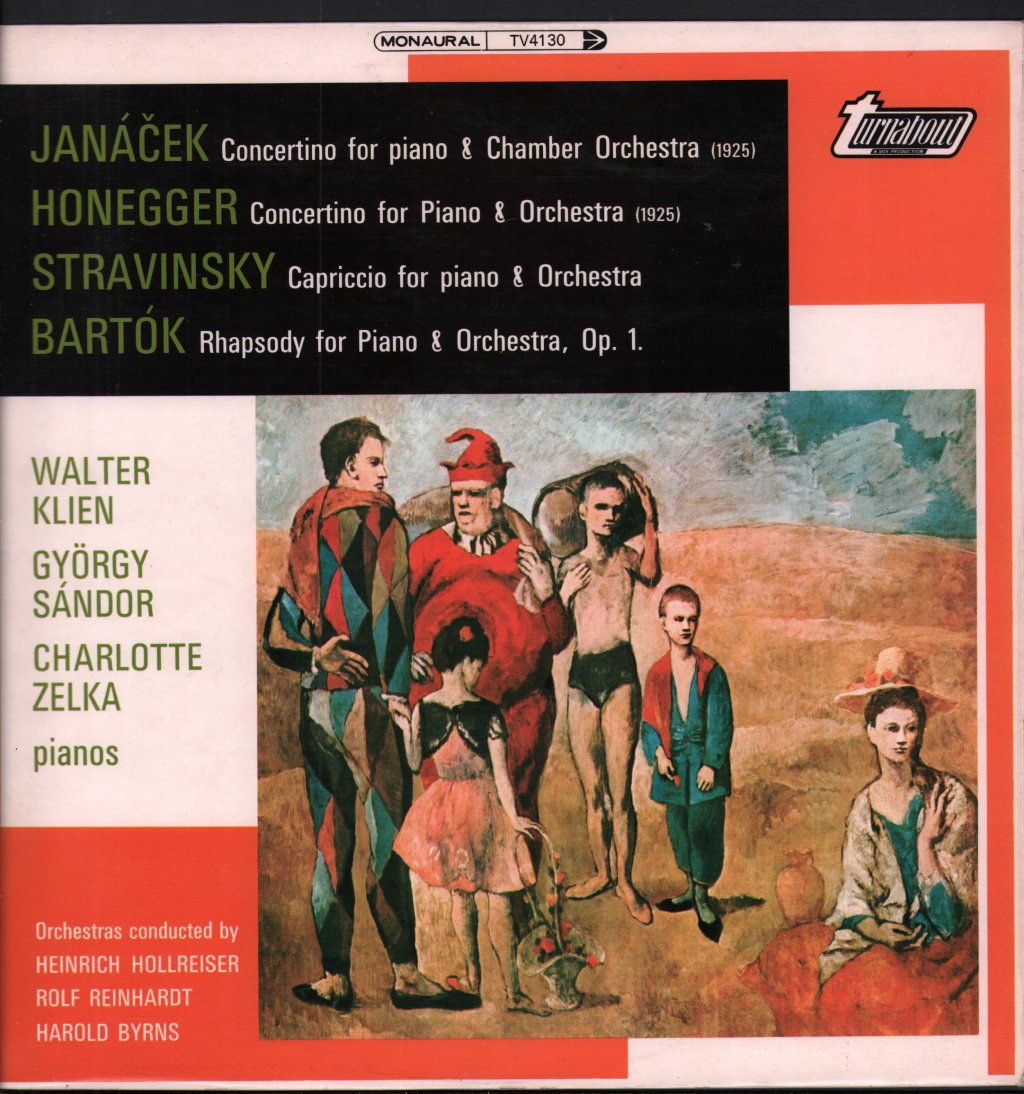 Walter Klien / Gyorgy Sandor / Charlotte Zelka - Janacek - Concertino For Piano & Chamber Orchestra / Honegger - Concertino For Piano & Orchestra - Lp