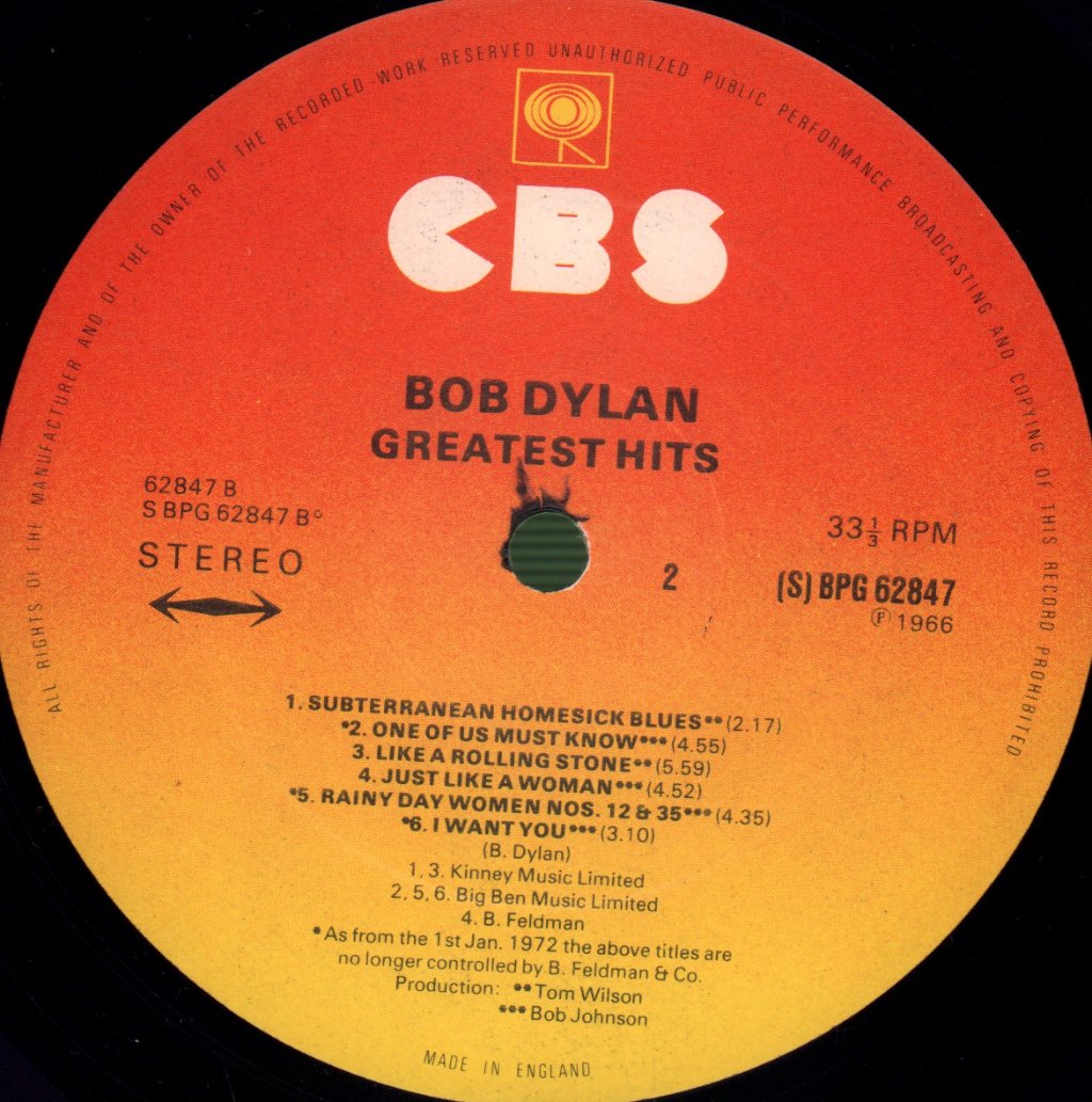 Bob Dylan - Greatest Hits - Lp