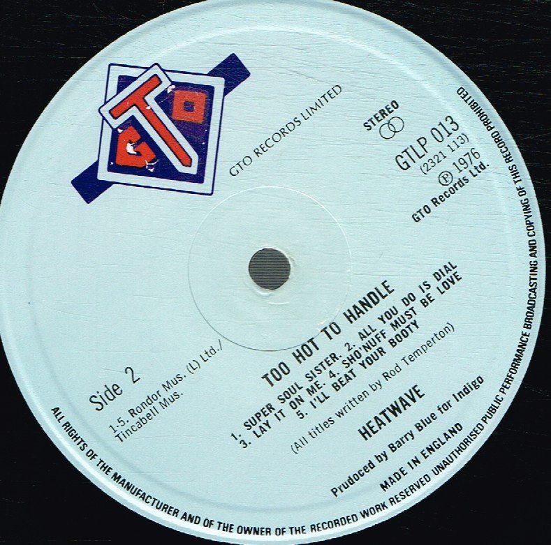 Heatwave - Too Hot To Handle - Lp