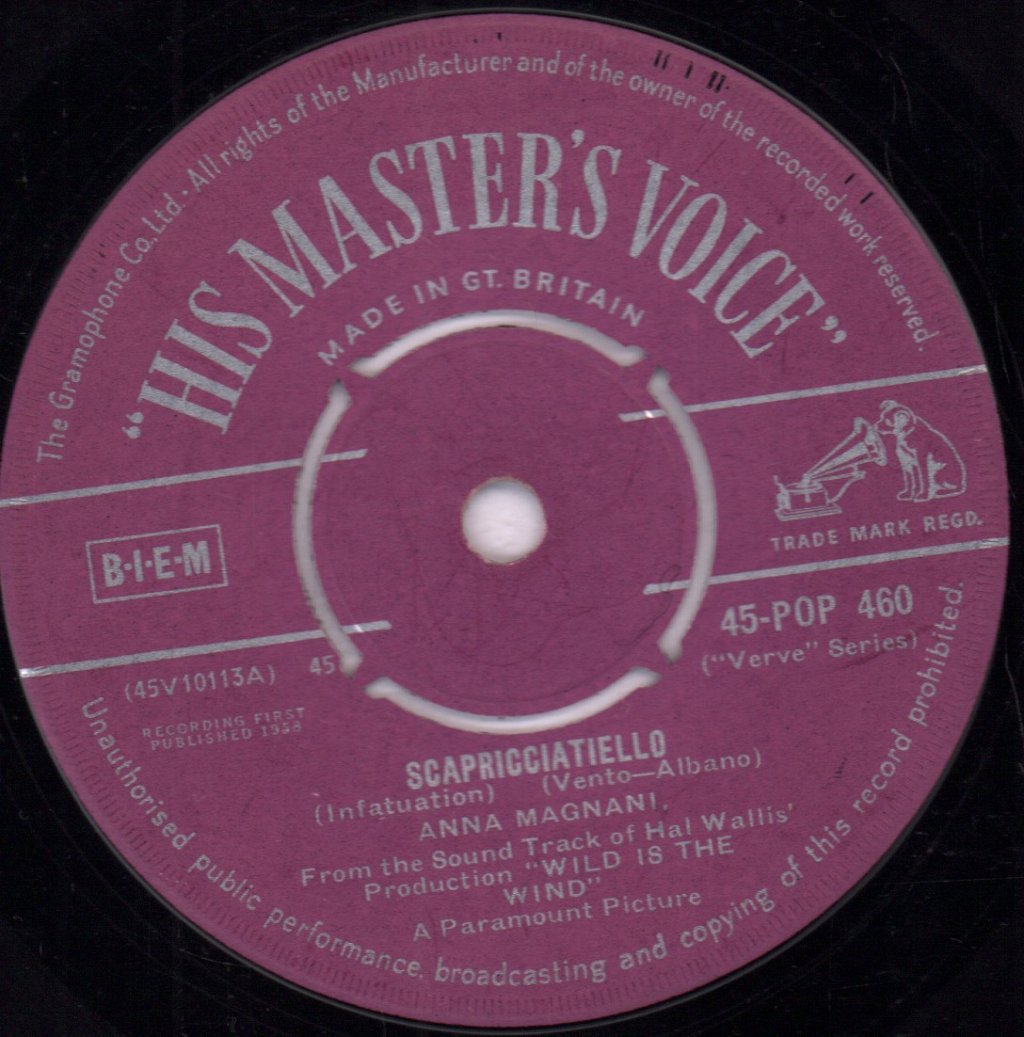Anna Magnani - Scapricciatiello (Infatuation) - 7 Inch