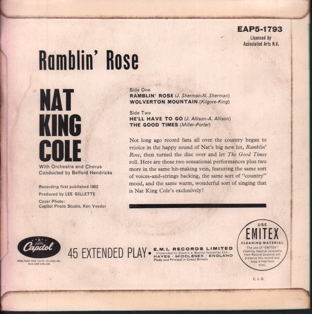 Nat King Cole - Ramblin' Rose - 7 Inch
