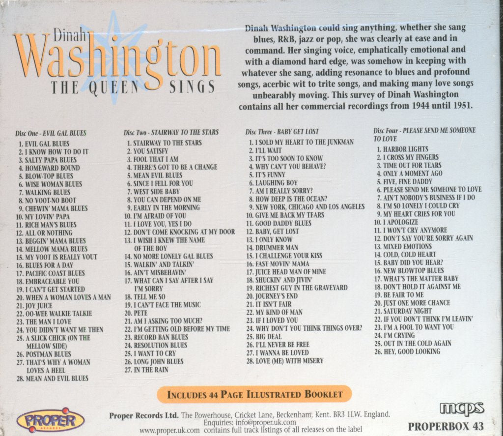 Dinah Washington - Queen Sings - Cd Set