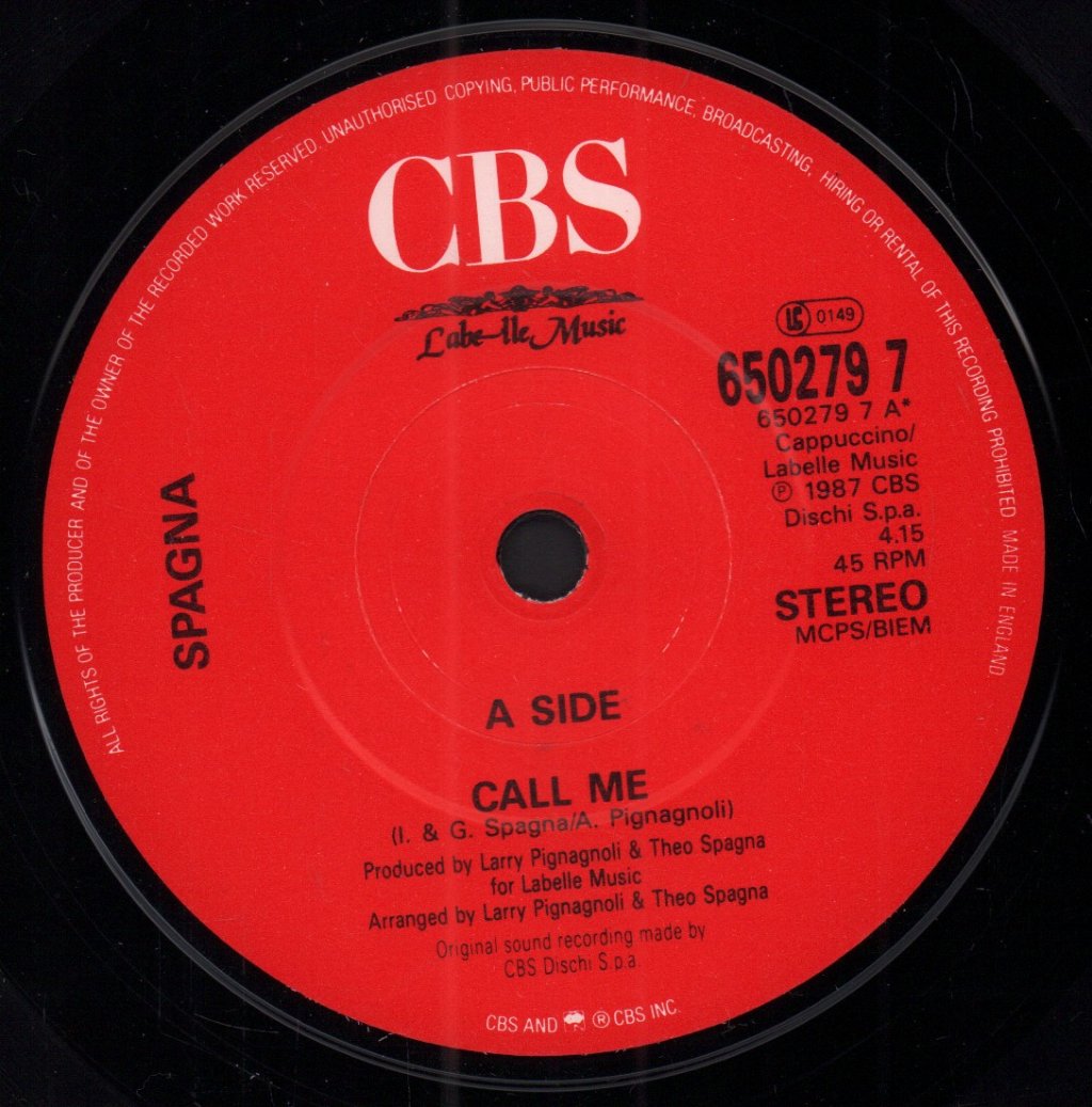 Spagna - Call Me - 7 Inch