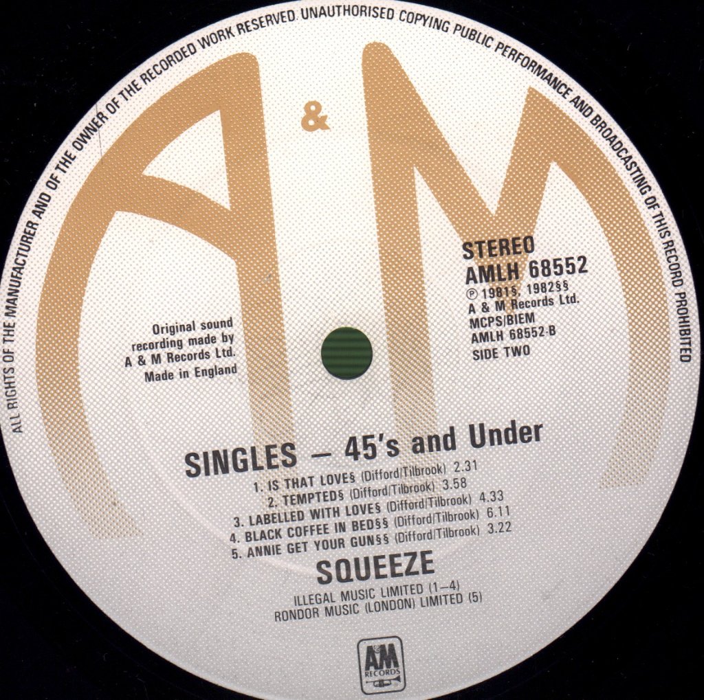 Squeeze - Singles 45'S And Under - Lp