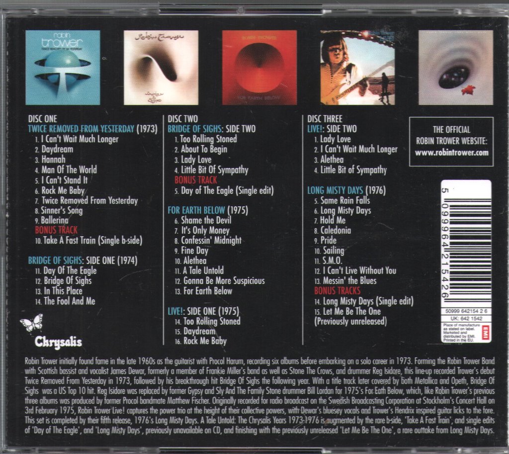Robin Trower - A Tale Untold: The Chrysalis Years (1973-1976) - Cd Set