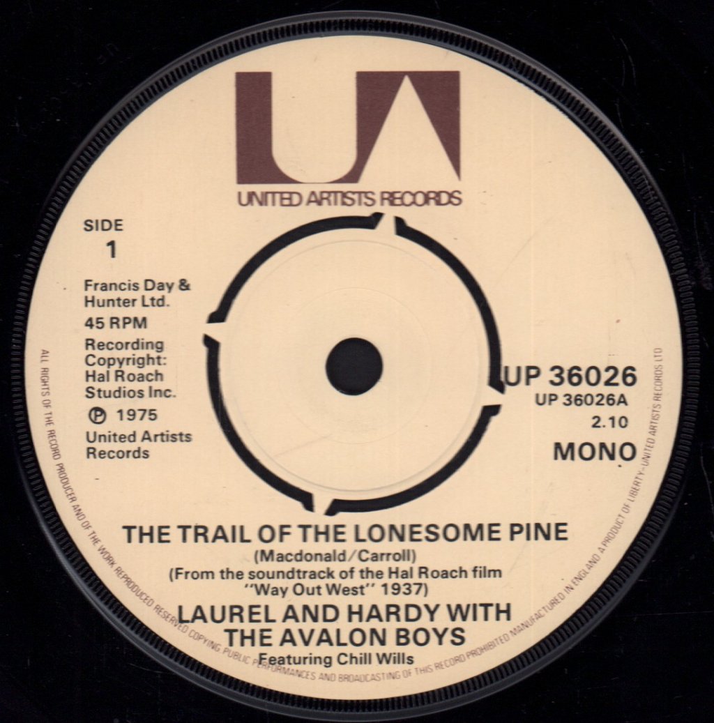 Laurel And Hardy With The Avalon Boys - Trail Of The Lonesome Pine - 7 Inch