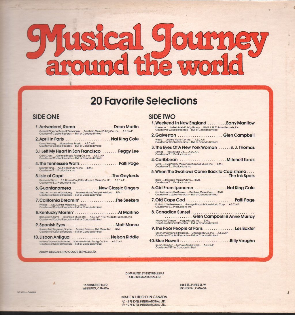Various Artists - Musical  Journey Around The World - Lp