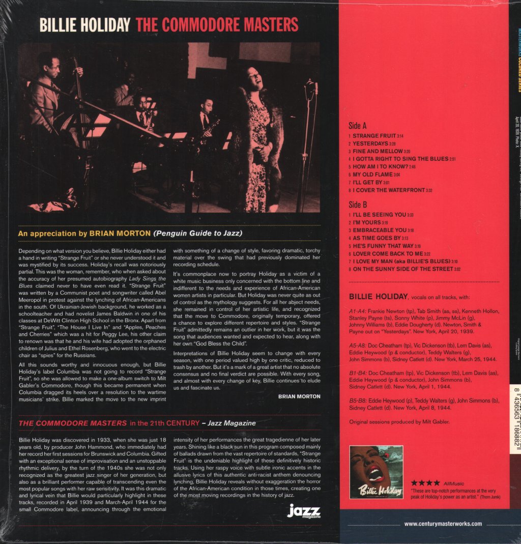 Billie Holiday - Commodore Masters - Lp
