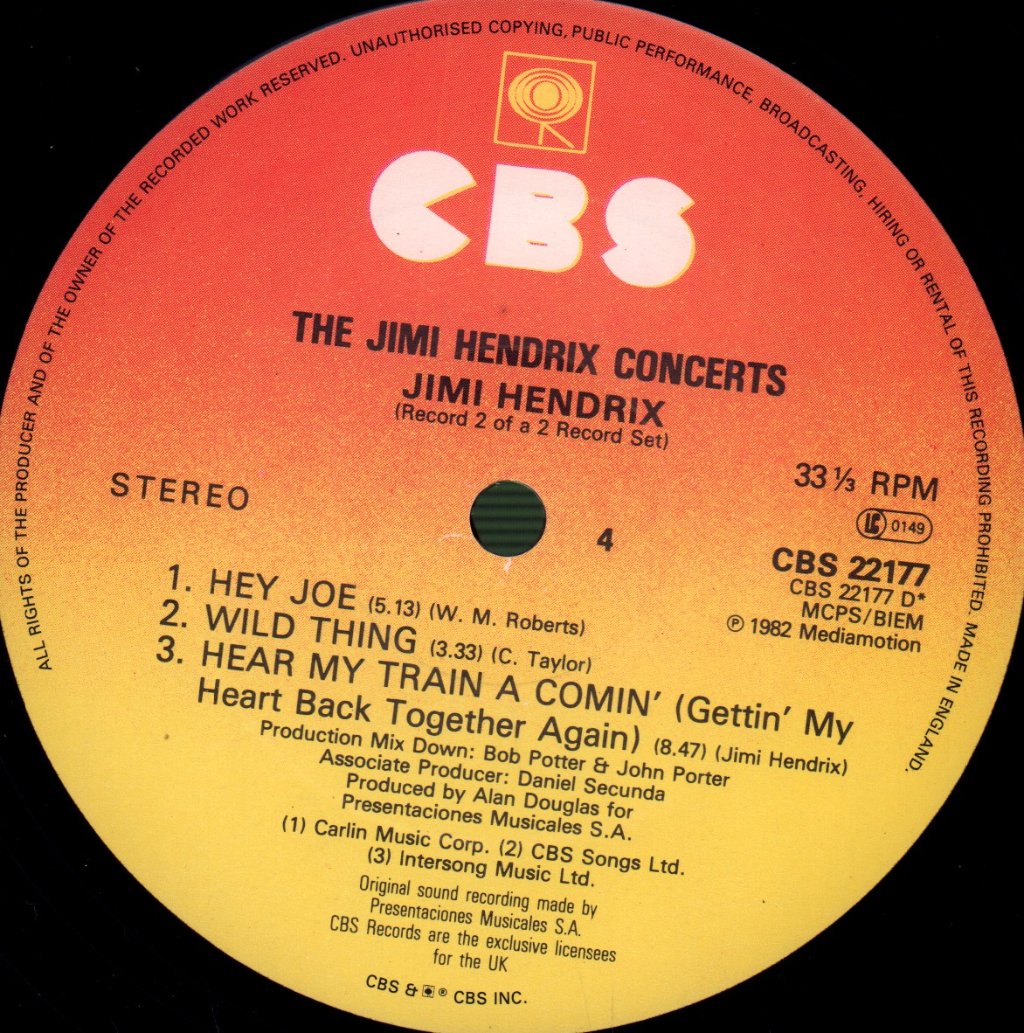 Jimi Hendrix - Jimi Hendrix Concerts - Double Lp