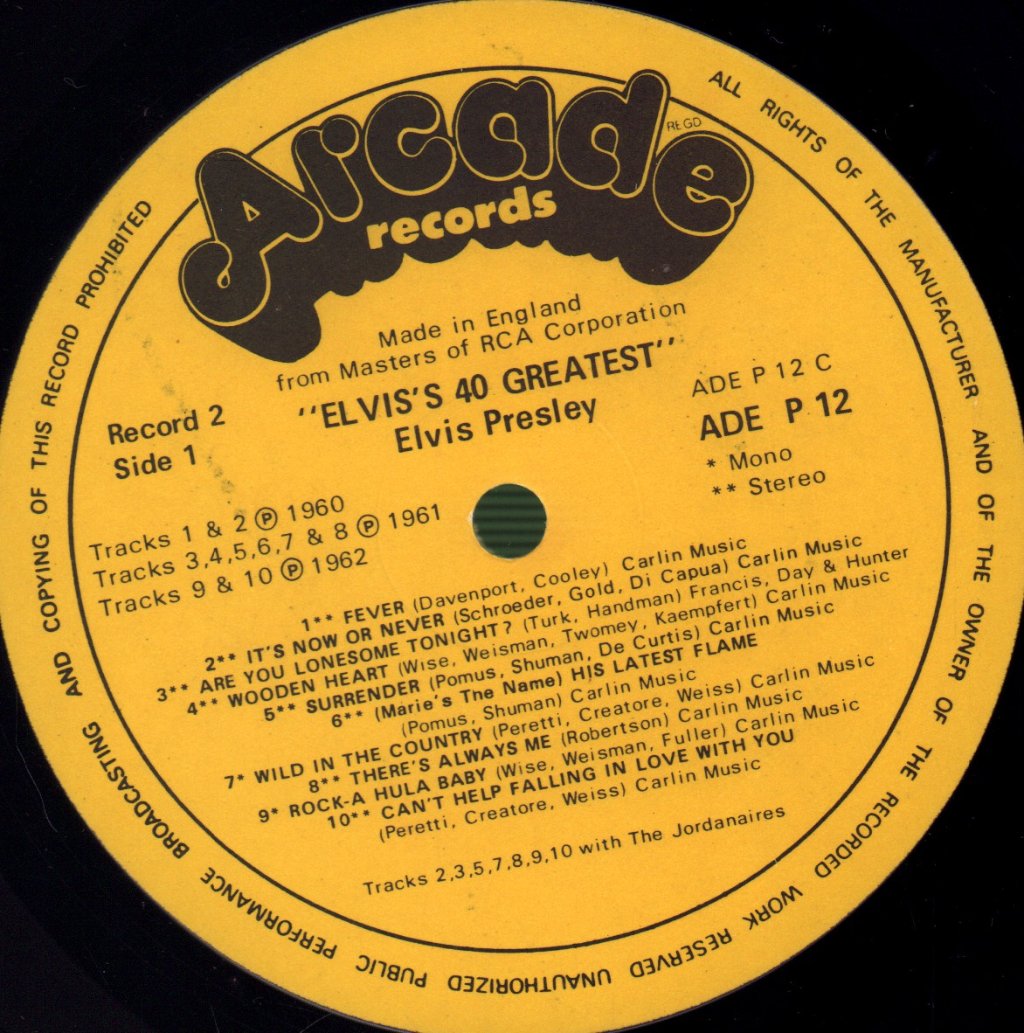Elvis Presley - 40 Greatest - Double Lp