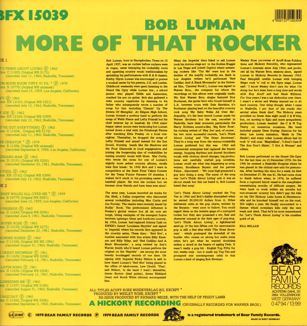Bob Luman - More Of That Rocker - Lp