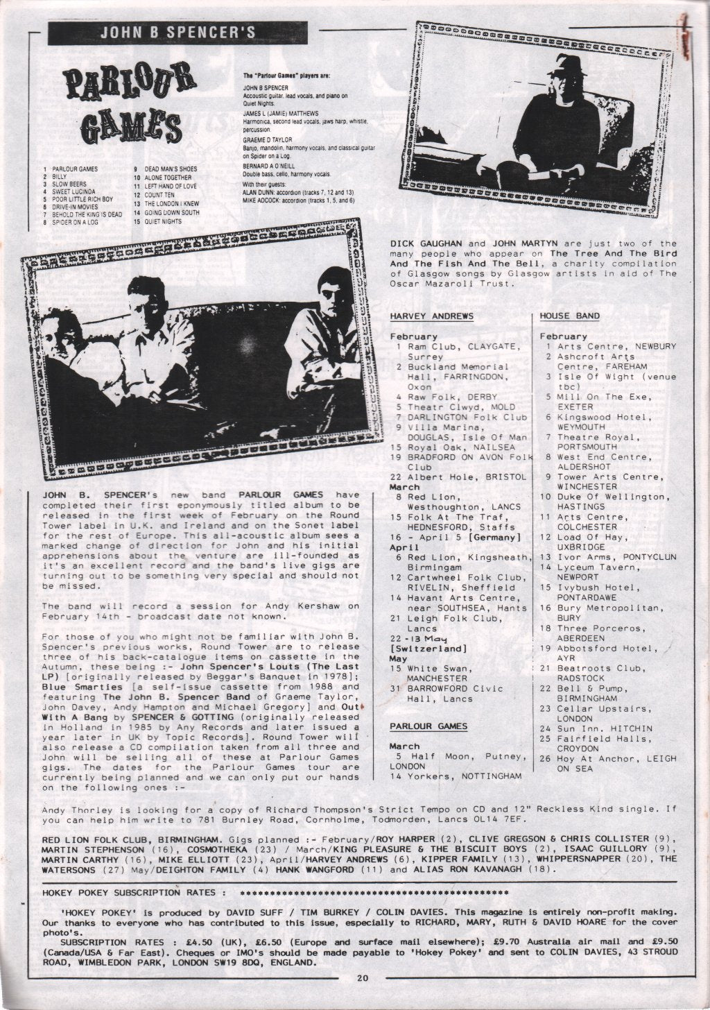 Richard Thompson - Hokey Pokey 22 - Spring 1991 - Fanzine