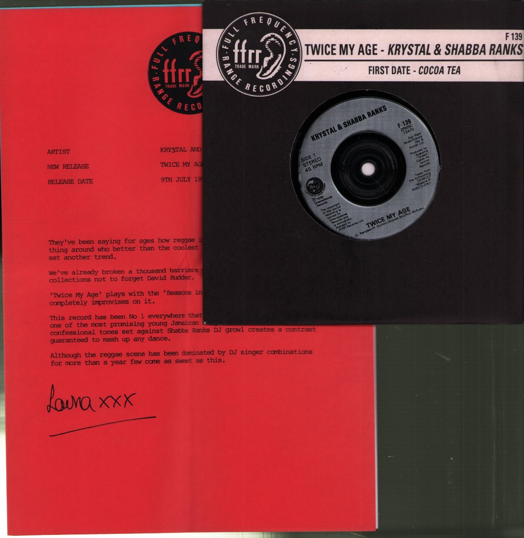 Krystal and Shabba Ranks / Cocoa Tea - Twice My Age - 7 Inch