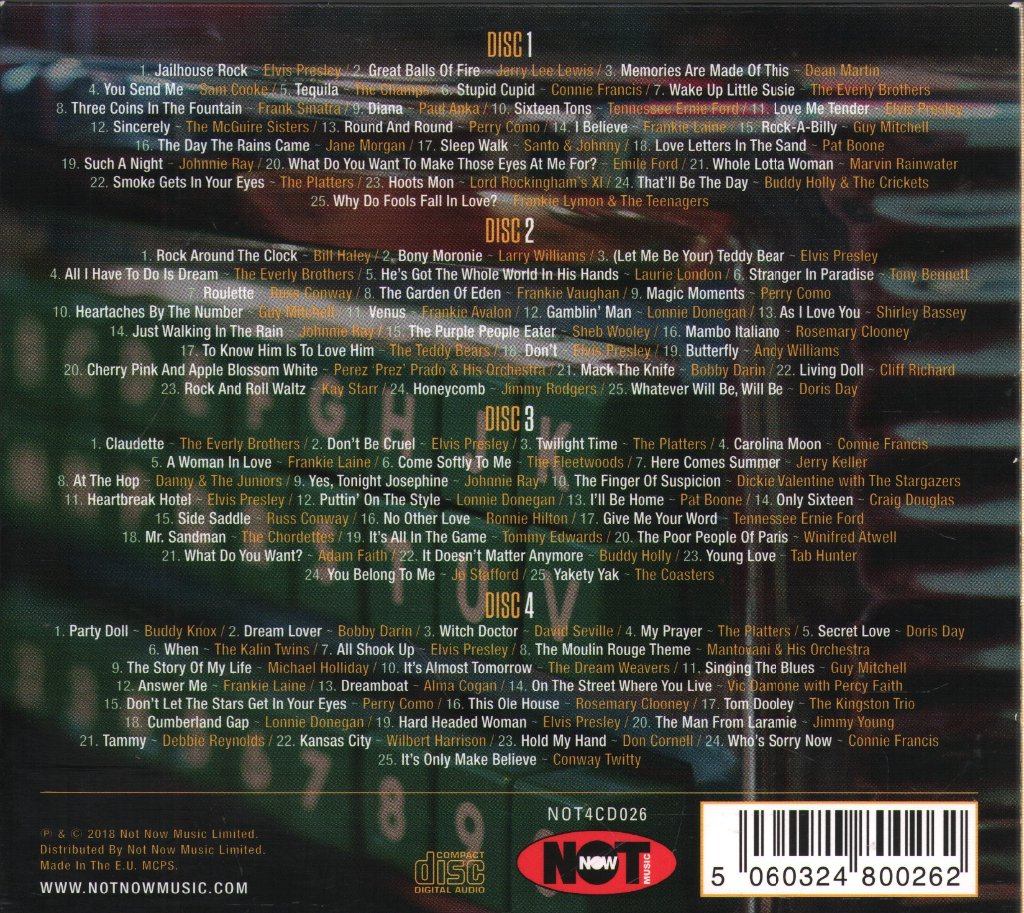 Various Artists - 100 No.1 Hits Of The '50s - Cd Set